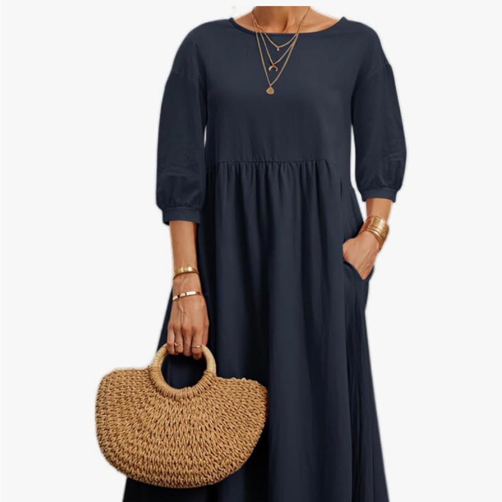 Elegant Navy Blue Maxi Dress